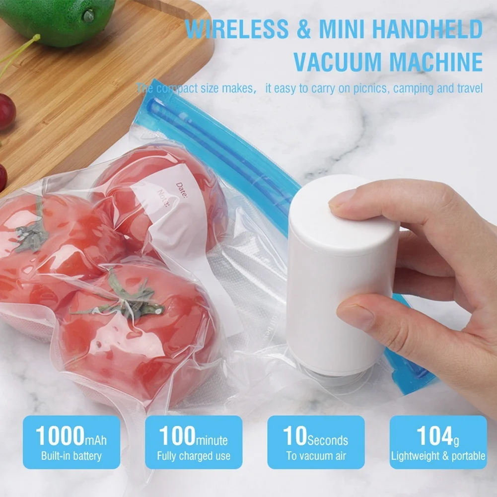 Wireless Dual-Purpose Air Pump for Food Air Extraction & Inflation Vacuum Machine,Food Saver Bags for Vacuum Sealer B HOT