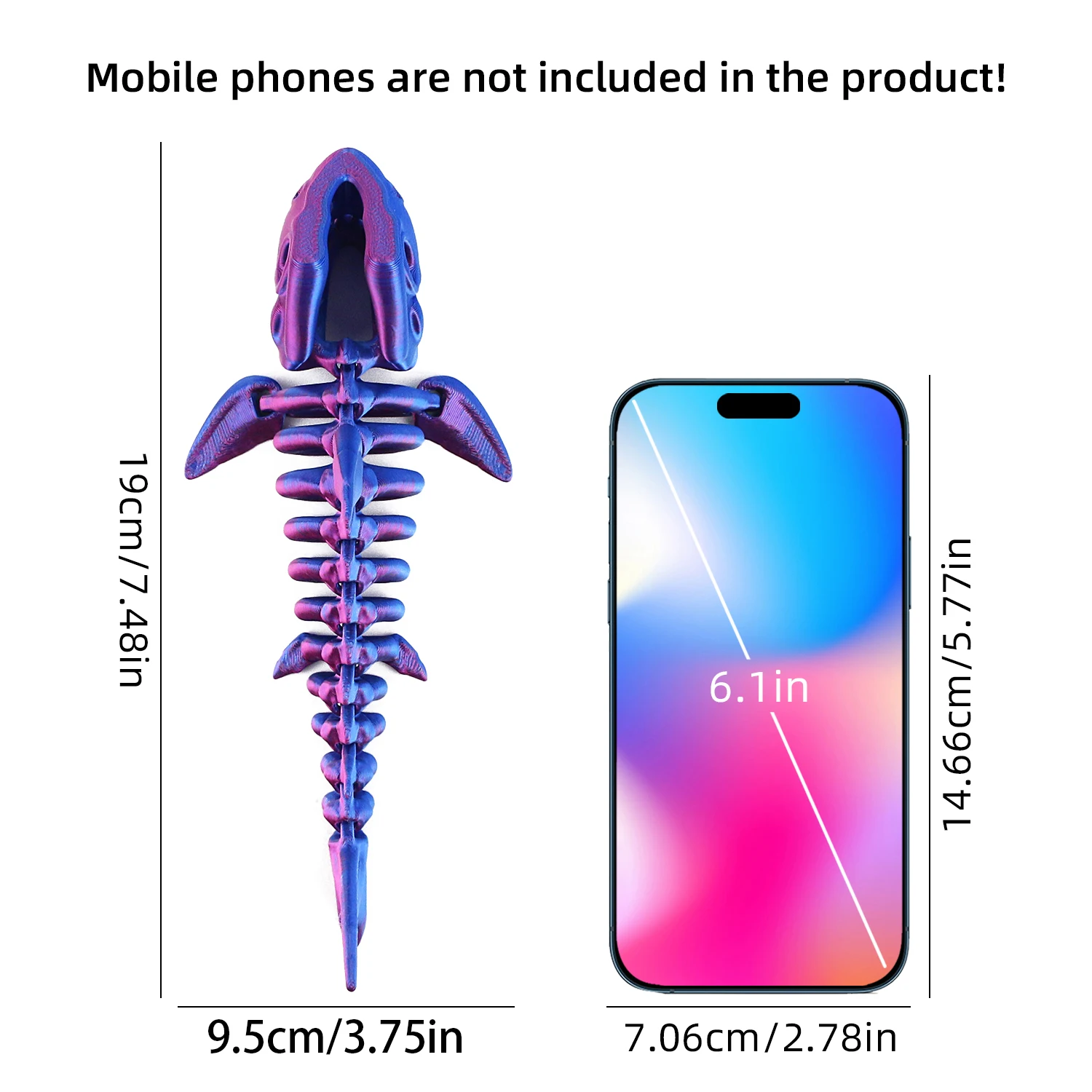 3D shark skeleton joint movable and retractable toy multi-color creative ornament decompression decoration gift fidget toys,puzzle toys,anti stress toys