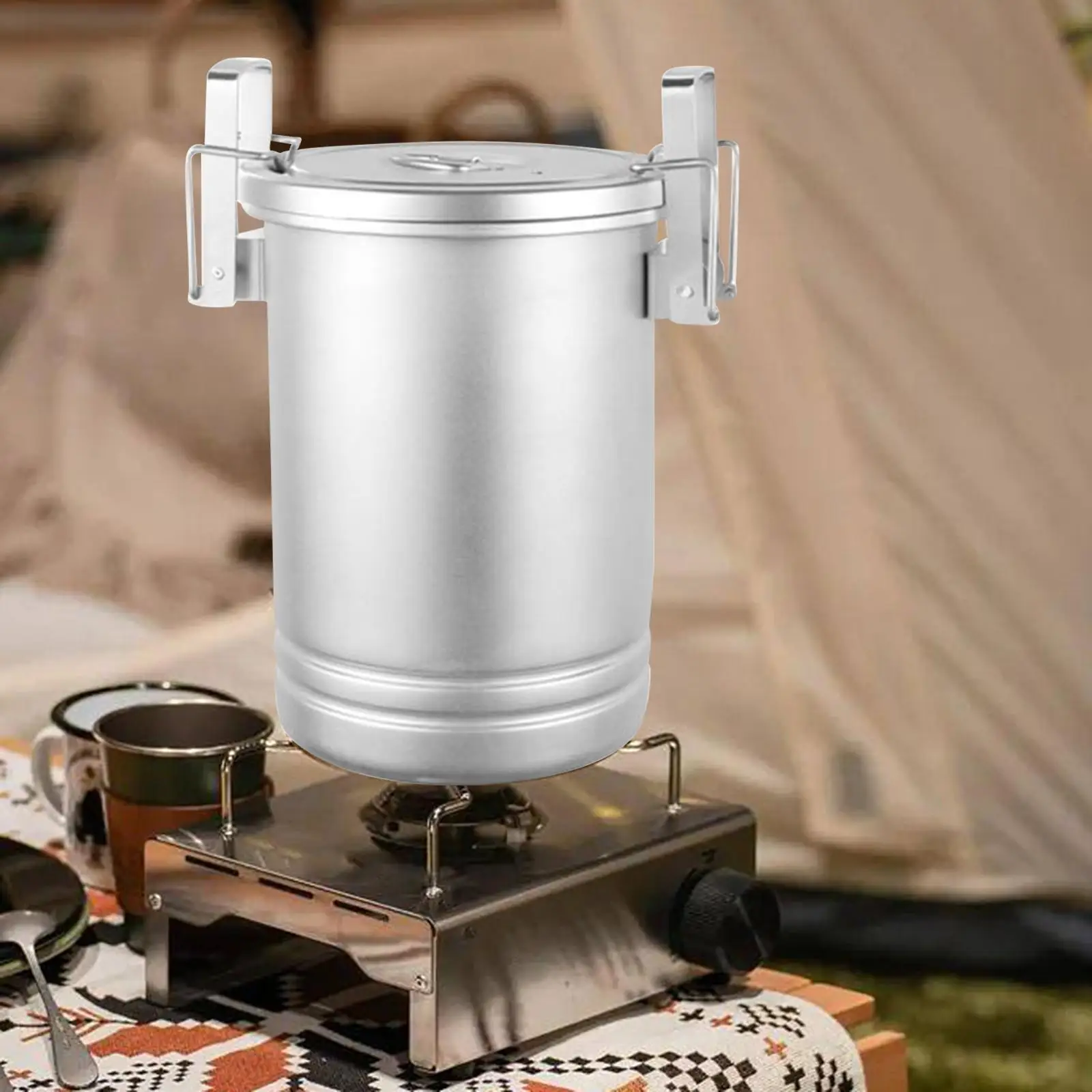 

Camping Pot Stainless Steel Utensils Equipment Cooking Tableware Cooking Cookware for Backpacking Dinner Travel Survival Fishing
