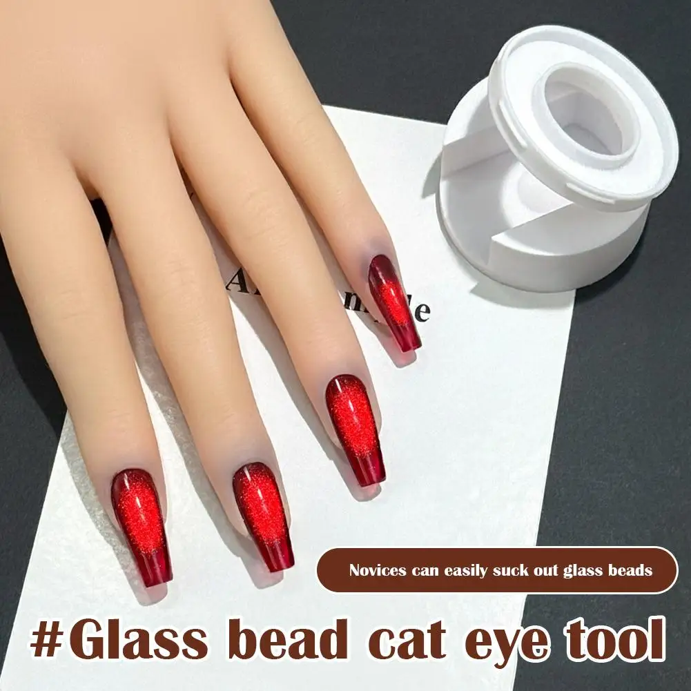 더블 헤드 원통형 네일 자석 스틱 고양이 눈 보조 장치 빠른 흡입 고양이 눈 네일 자석 매니큐어 도구 네일 S2Q0