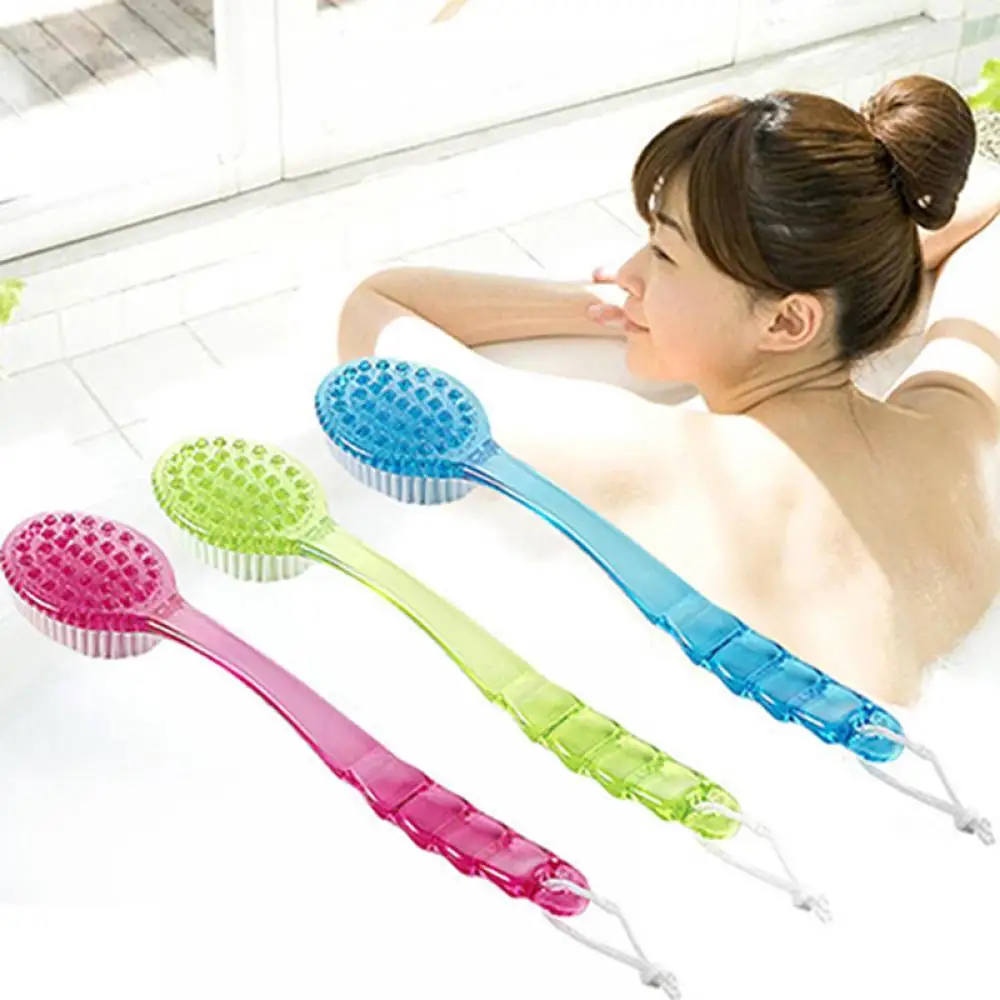 Handle Long Body Bath Shower Back Brush Scrubber Massager Skin Cleaning Tool Convex place massage particles Shower Back Brush