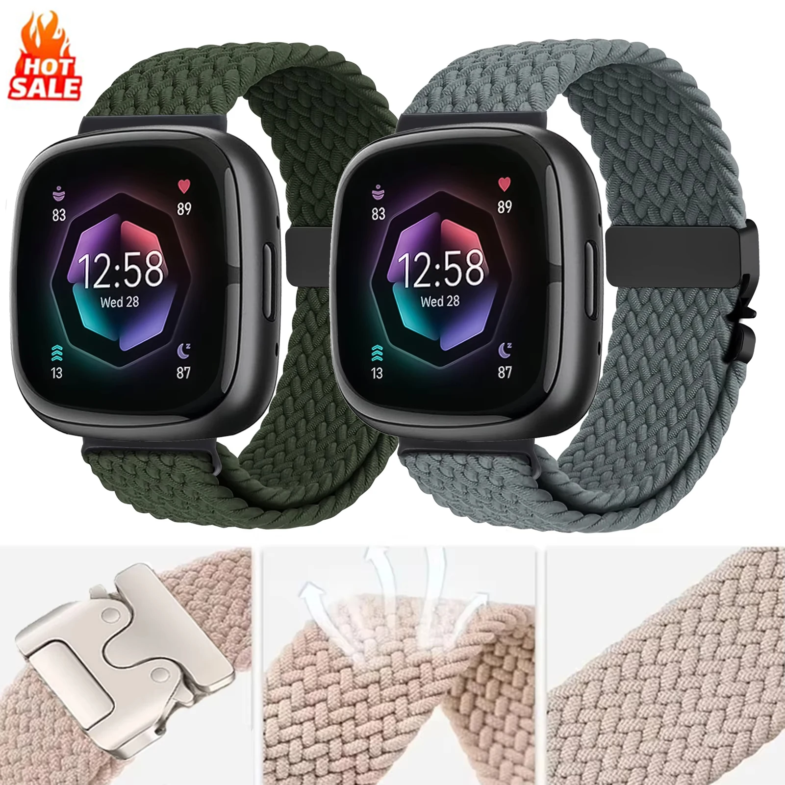 Cinturino Metallico Di Lusso Per Fitbit Versa 4/3 E Sense 2 - Bracciale In Acciaio Inox