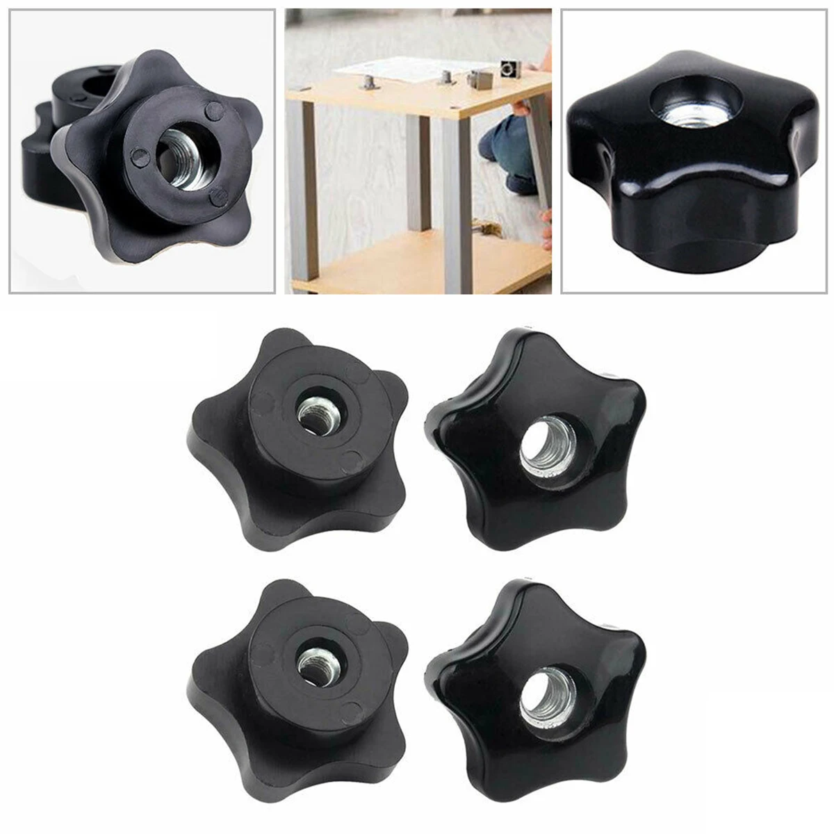 

4pcs M8 Plastic Plum Nut Plastic Pentagonal Nut M8 Plastic Nut