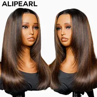 Alipearl Hair Layered Straight Hair Customized Color Highlight Wig 5×5 Lace Closure & 13×4 Lace Frontal Wig Super Natural Hair 3