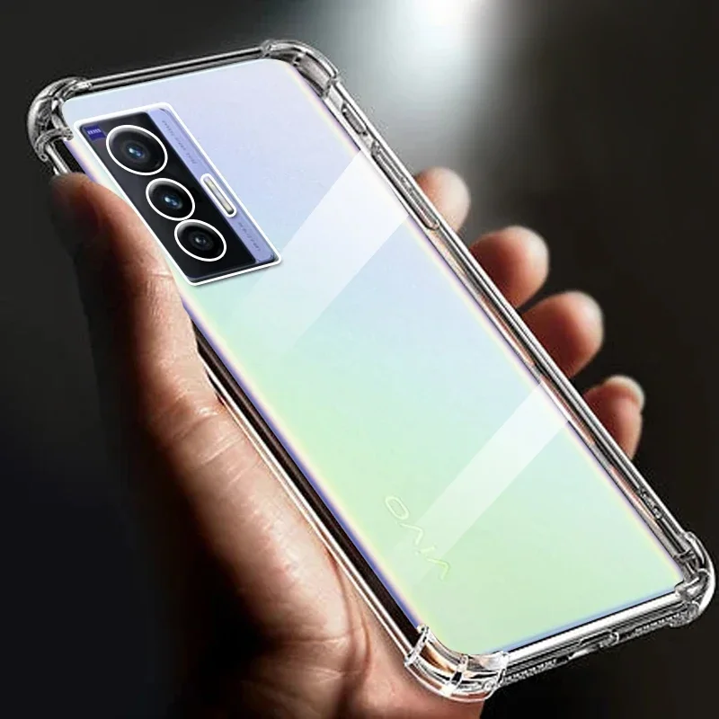 

Подходит для утолщенной подушки безопасности, противоударный прозрачный мягкий чехол из ТПУ для vivo X70, прозрачная задняя крышка X 70, чехлы