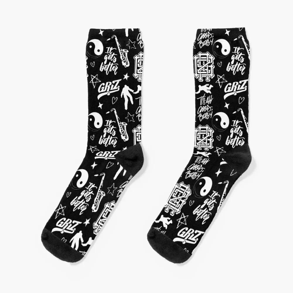 Griz Pattern Socks short heated sports and leisure cool Socks For Man Women's