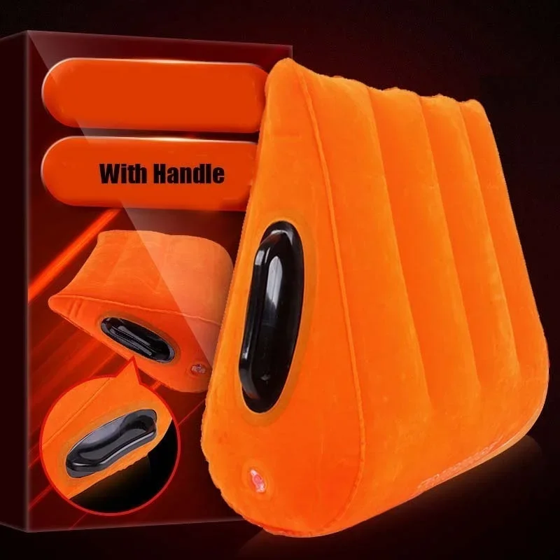 Toughage Inflatable Sex Triangle Orange Pillow Furniture Sex Aid Position Cushion BDSM Adult Game Erotic Toys for Couple 18+
