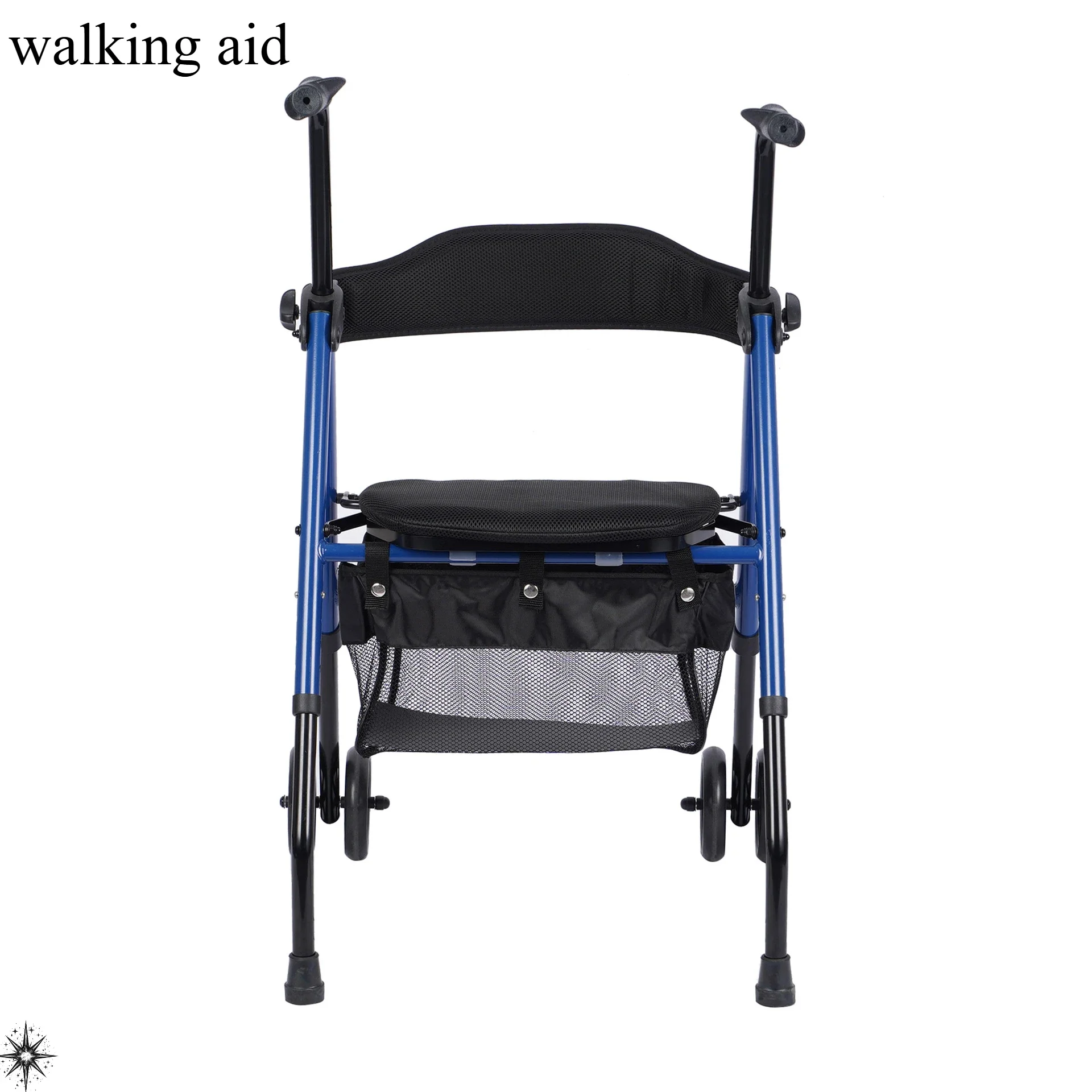 Elderly walker foldable rehabilitation aid anti-fall disabled frame crutches walking stick