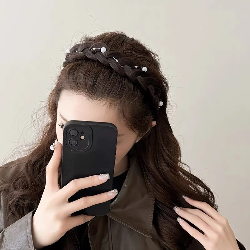 المرأة شعر مستعار اصطناعي تويست مضفر العصابات الشعر موضة الضفائر إكسسوارات الشعر النساء البوهيمي الطبيعة عقال تمتد للحزب