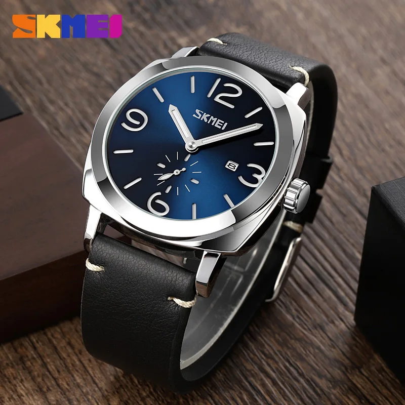 SKMEI 9305 Brand Luxury Genuine Leather Strap Quartz Wristwatches Male Skmei 9305 brand luxury genuine leather strap quartz wristwatches male