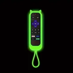 Glow-in-the-Dark Cat Ear Silicone Remote Control Cover (Luminous green)