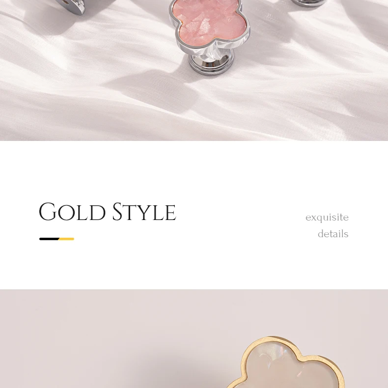 gold clover cabinet knob decorative furniture handle
