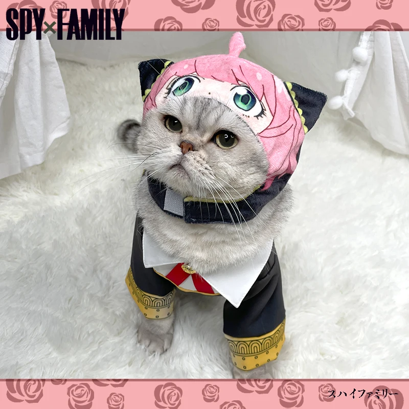 

New Anime SPYxFAMILY Cosplay Anya Forger Kawayi Pet Clothes Cat Dog Animal Photo Dress Up Headgear Jumpsuits Costume