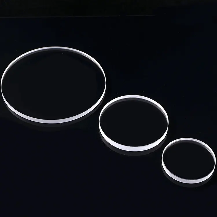 원형 직경 1-150mm 초박형 0.5mm 두께의 석영 유리 시트는 고온 자외선 투과에 강합니다.