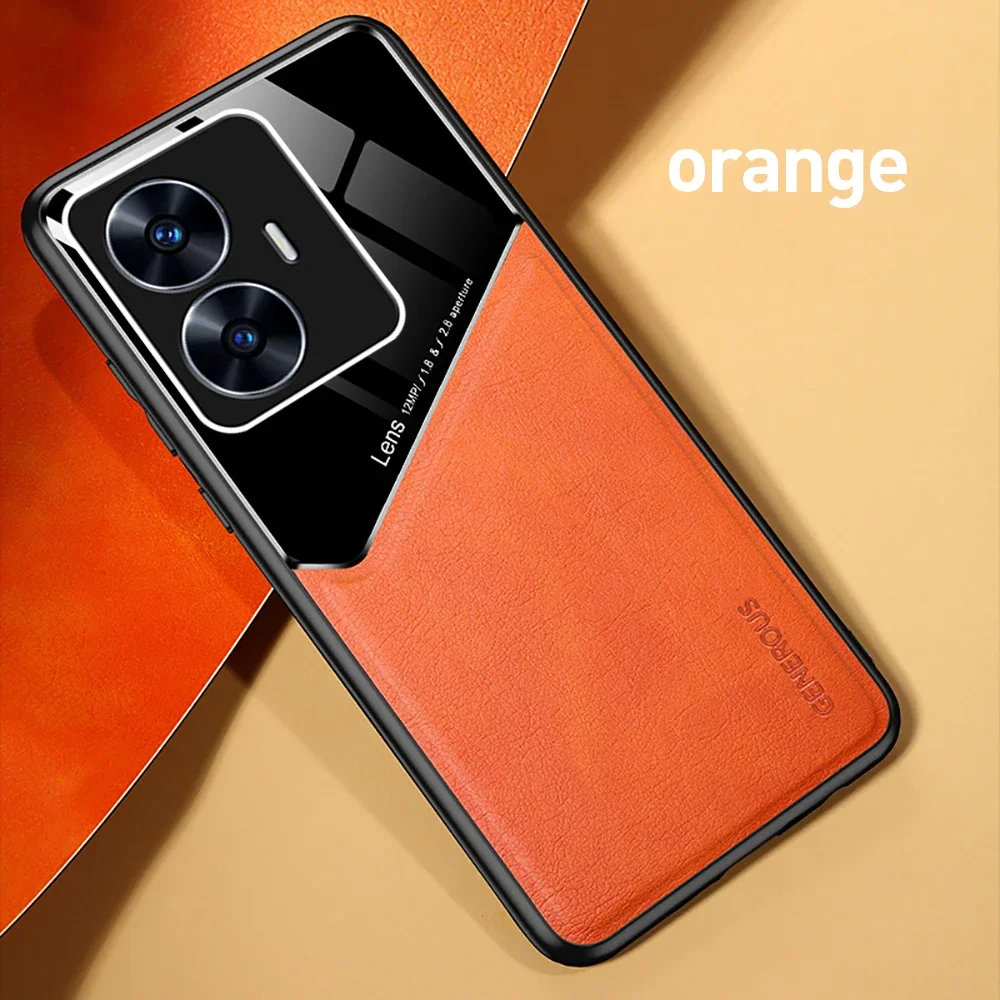 Elegant Leather Texture Phone Case with Magnetic Car Mount-Compatible Design