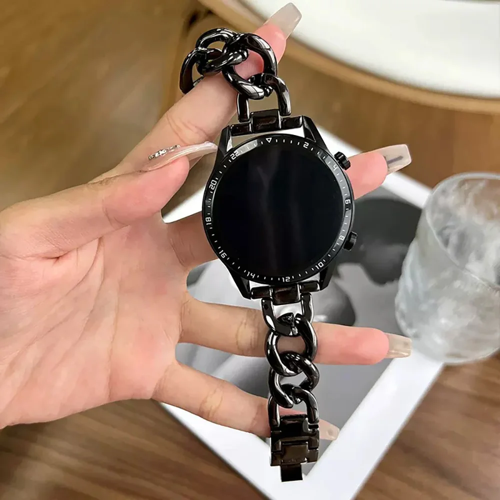 Elegant Chain Style Watch Strap, 20/22mm, Versatile