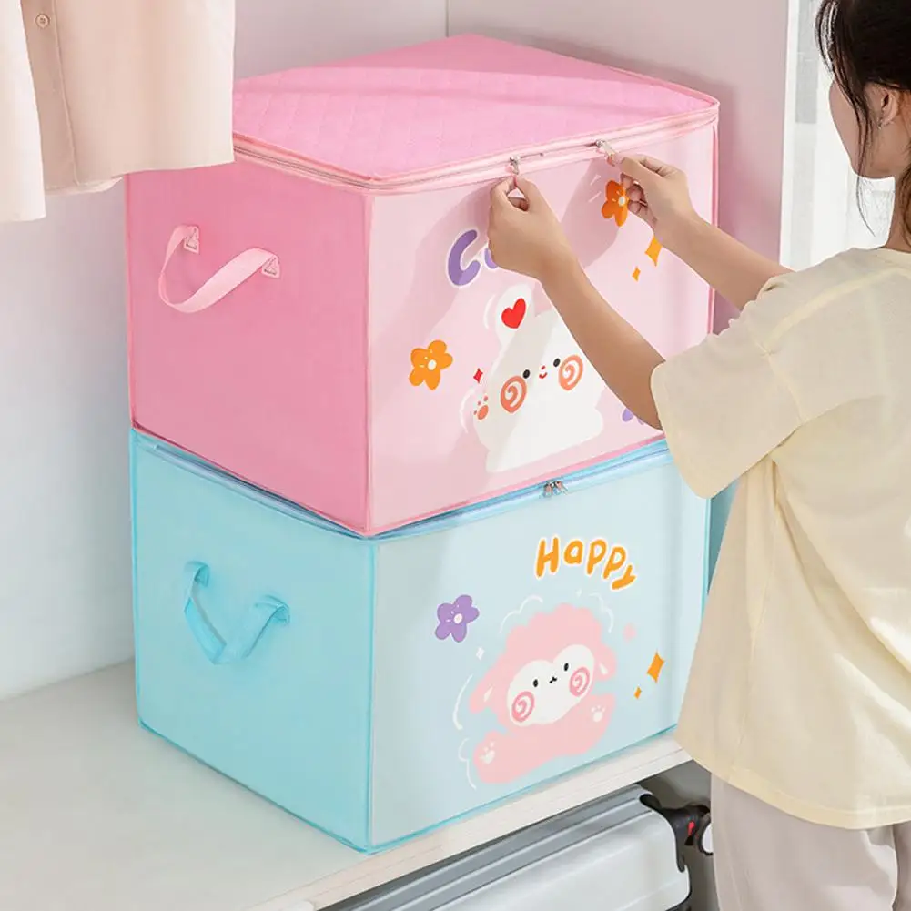 Folding Storage Basket Linen Storage Fabric Wardrobe Bedroom Closet Laundry Toys Basket Clothes Organizer Storage Box 2