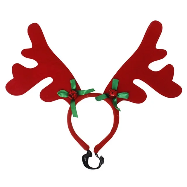 Pet Headband Dog Cat Christmas Accessories Santa Hats Bell Reindeer Headbands Deer Party Hats For Pets Christmas Party Favors