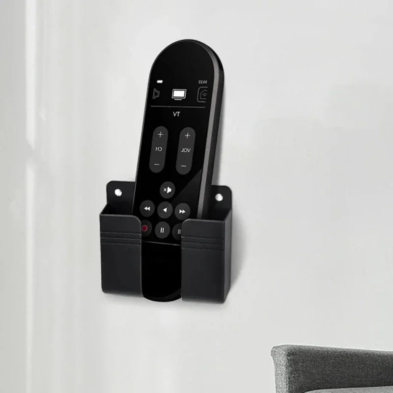 2PCS Wall Mounted Mobile Phone Charging Case Holder Adhesive Remote Control Base Non Perforated Wall Storage Rack Base phone charging case holder