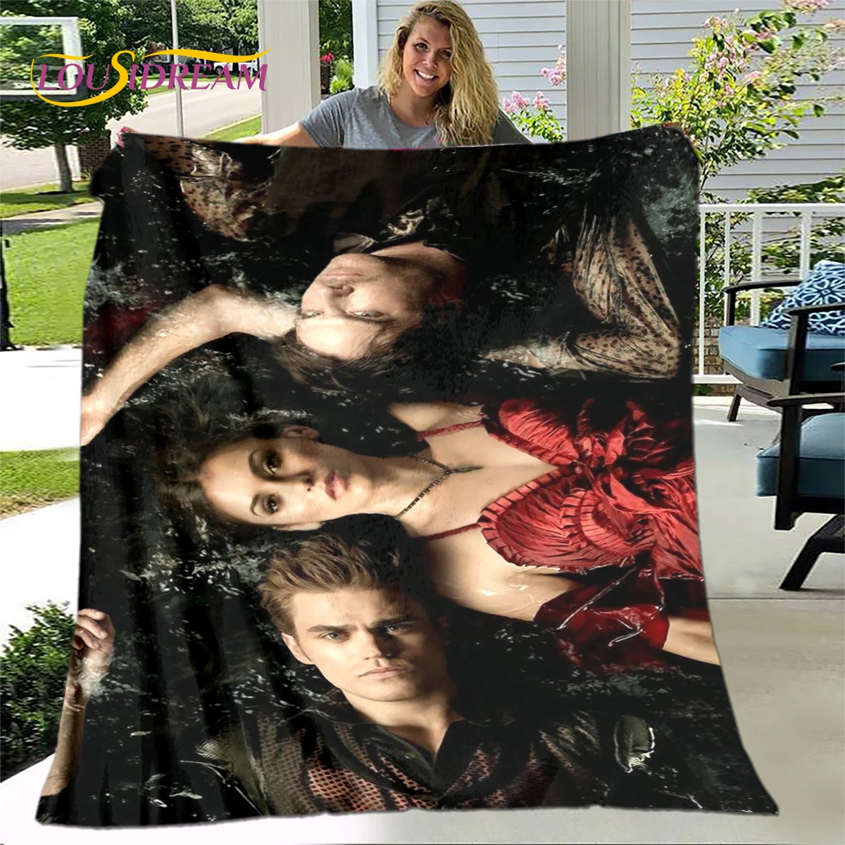 Coperta Flanella Di The Vampire Diaries, 180x200 Cm, Stampa 3D, Ultra Morbida E Lavabile, Regalo Perfetto Per Fan Della Serie TV