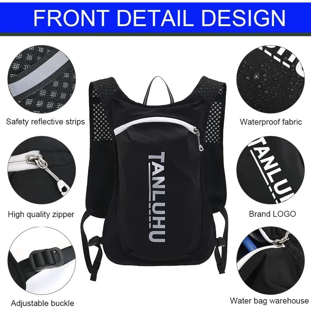Hydration Backpack 1PCS Lightweight 2L Water Bladder Hiking Running Raves Road Runner Hydropack