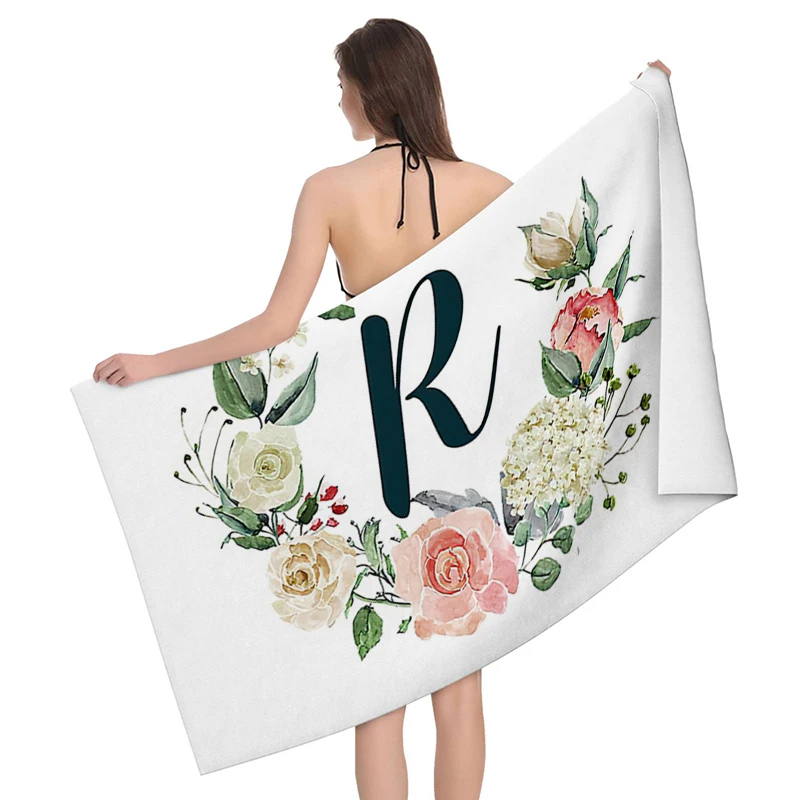 Home bath microfiber towels for the body bathroom letters and flower quick drying beach towel man and women large sports