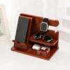 Gifts for Men Wood Phone Docking Station Fathers Gift Nightstand Desk Organizer Gifts for Dad or for Him Birthday Anniversary Xm 1