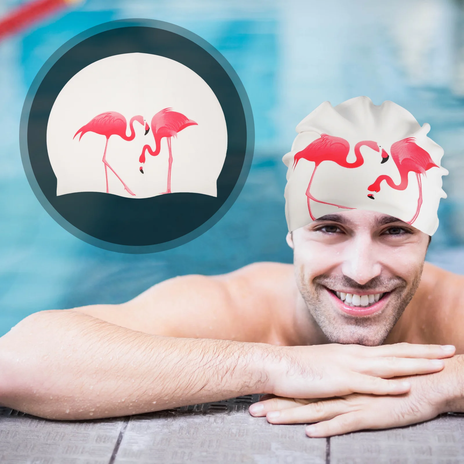 

Large Swimming Cap Men and Women Hats Bonnets for Curly Hair Silica Gel Silicone