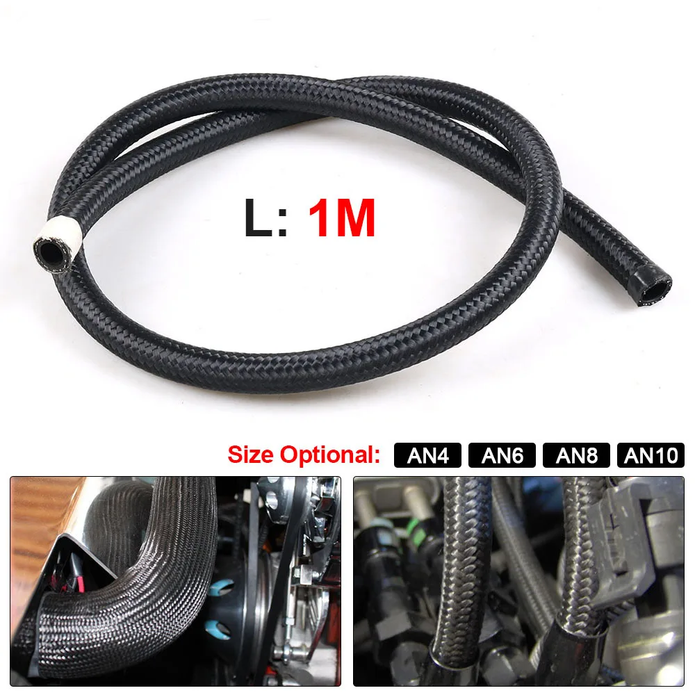 BraidedFuelHoseAN4AN6AN8AN10NylonOilGasolineBrakeLineOil