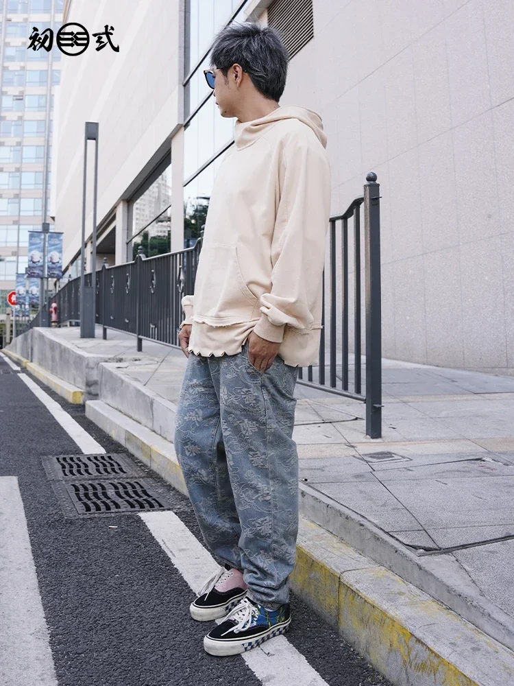 New National Fashion Personalized Embroidered Jeans Loose Street Straight Fashion Brand Casual Pants Men