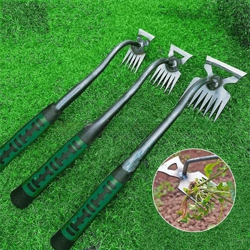Garden Weeder Tools Planting Shovel Manual Grass Rake Loosening Soil Plowing Rooting Remove Digging Agricultural Hand Tools