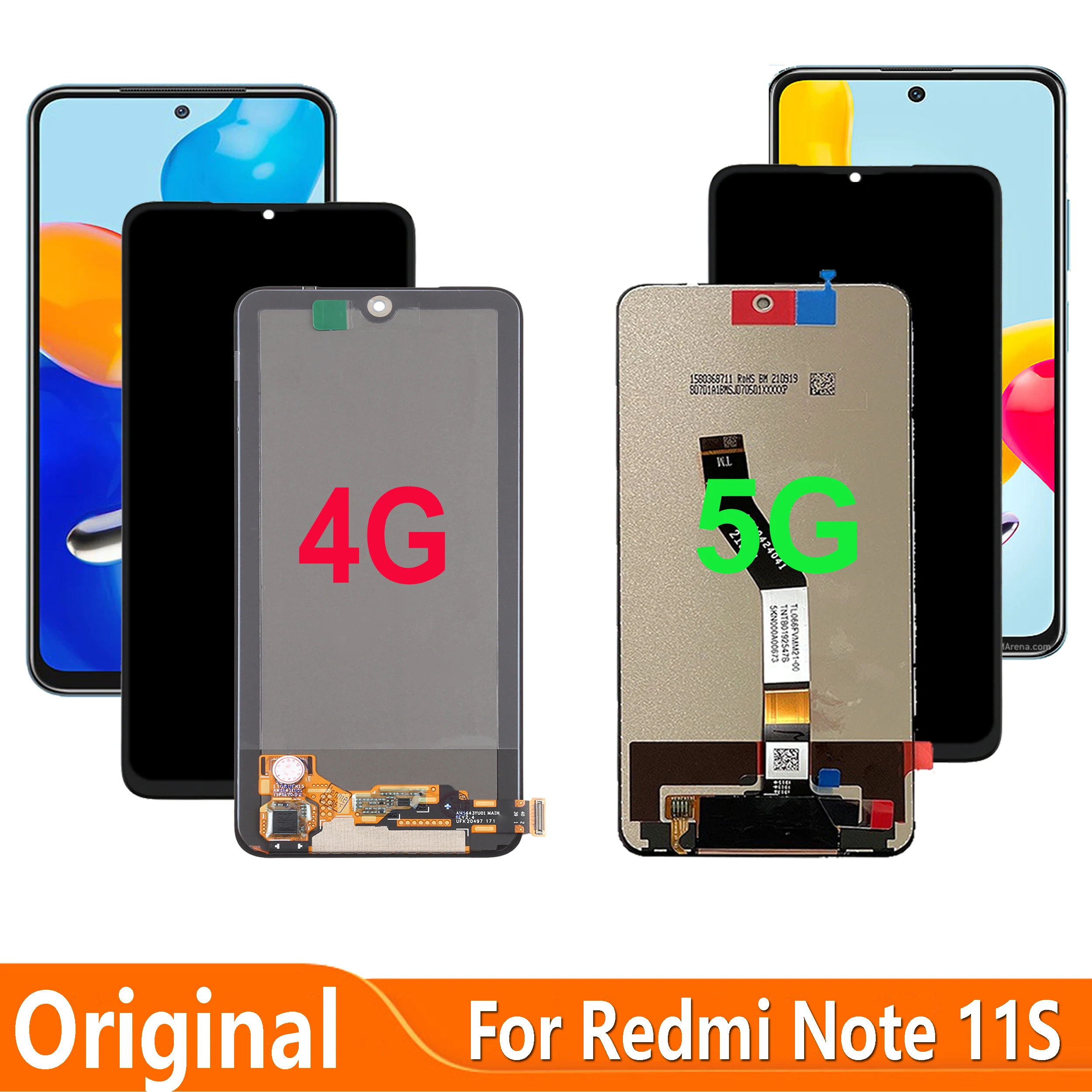 

Original For Xiaomi Redmi Note 11S 22031116BG 2201117SG 2201117SI 2201117SY LCD Display Touch Screen Digitizer Assembly