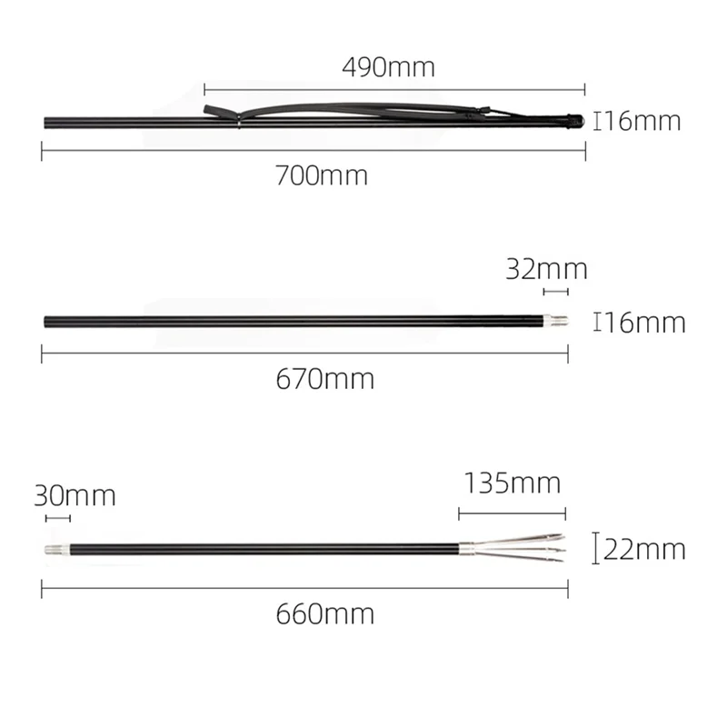 Fishing Harpoon Aluminum Alloy Fishing Gaff 3-Section Harpoon Tip with Barbs Diving Spear Sharp Head Tools HOT