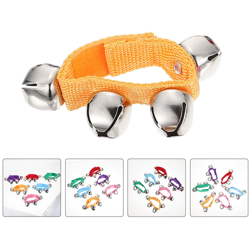 2 Pcs Orff Rattle Party Music Instruments Percussion Kids Wrist Bells Hand Musical Bracelet Alloy Jingle Wristband Shaking Toys