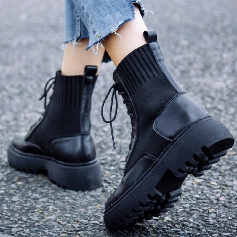 AIYUQI-zapatos de primavera para mujer, botines planos de piel auténtica,  con plataforma, a la moda - AliExpress
