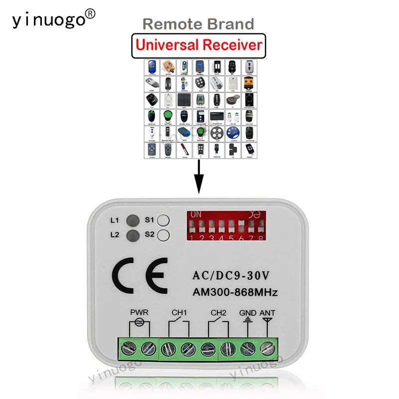 Mando A Distancia 868 MHz Para Puerta De Garaje Sommer - 4 Canales, Código Rodante, Pack De 2 Unidades
