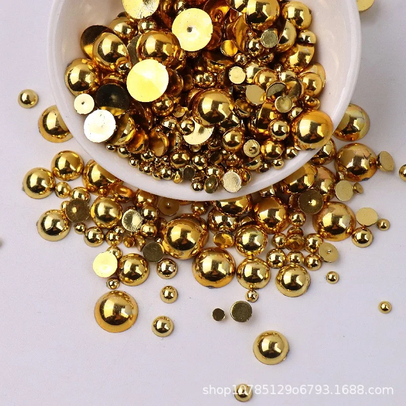 120pcs ABS Semi-circular Imitation Pearl Beads for Jewelry Making DIY