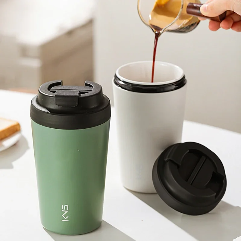 

New High Value Portable Ceramic Liner Coffee Cup Sealed Leak-Proof Car Insulation Mug 380ml Men And Women General Gift Cup