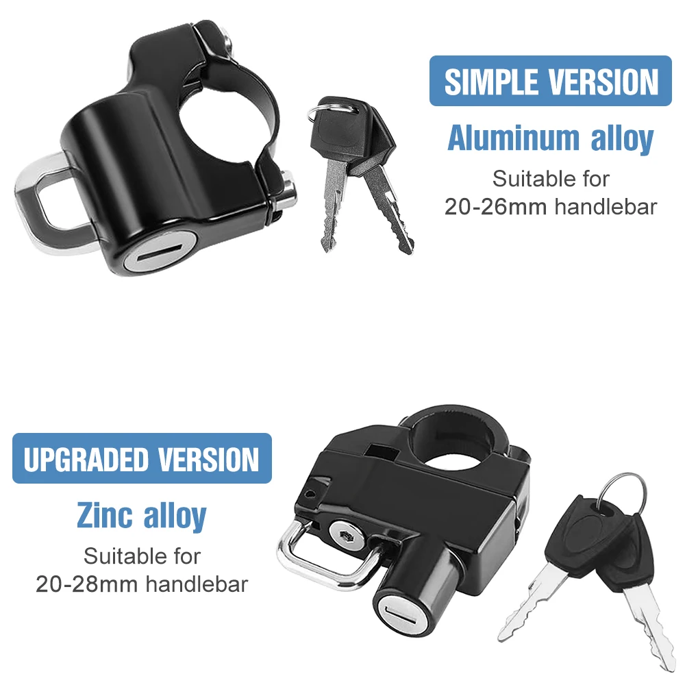 Motorcycle Helmet Lock Anti-Theft Bicycle Helmet Security Locks with 2 Keys and Installation Tool Motorcycle Accessories