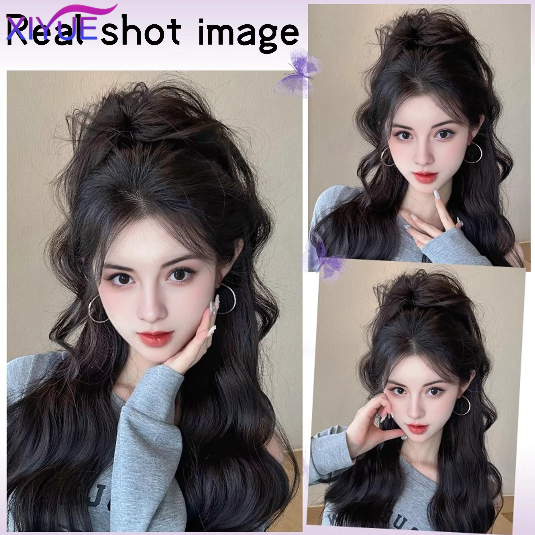 Synthetic Claw Clip In Ponytail Hair Extensions Short Curly Claw Clip Ponytail For Women Hair Extension Hairpiece