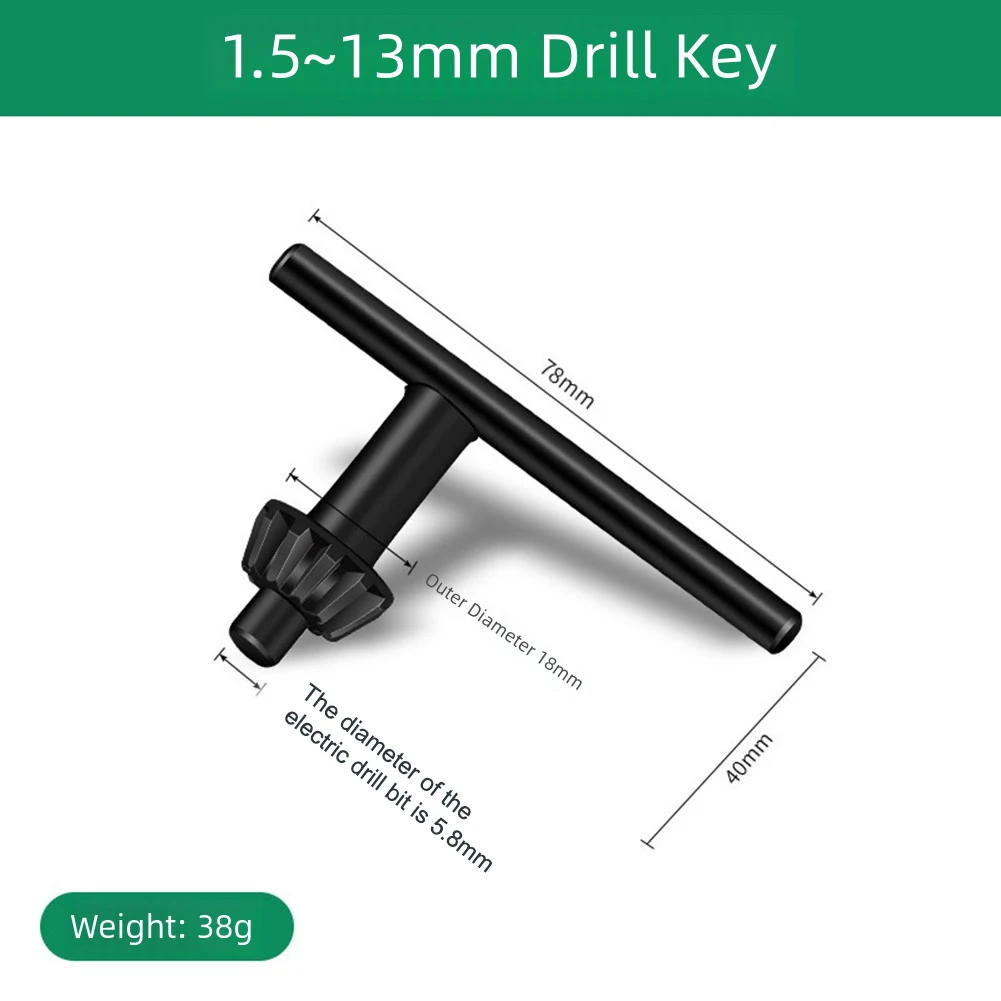 3PCS High Carbon Steel Drill Chuck Wrench Set 10/13/16mm Drill Chuck Keys Holder Spanner T-Shaped Wrench Power Tool