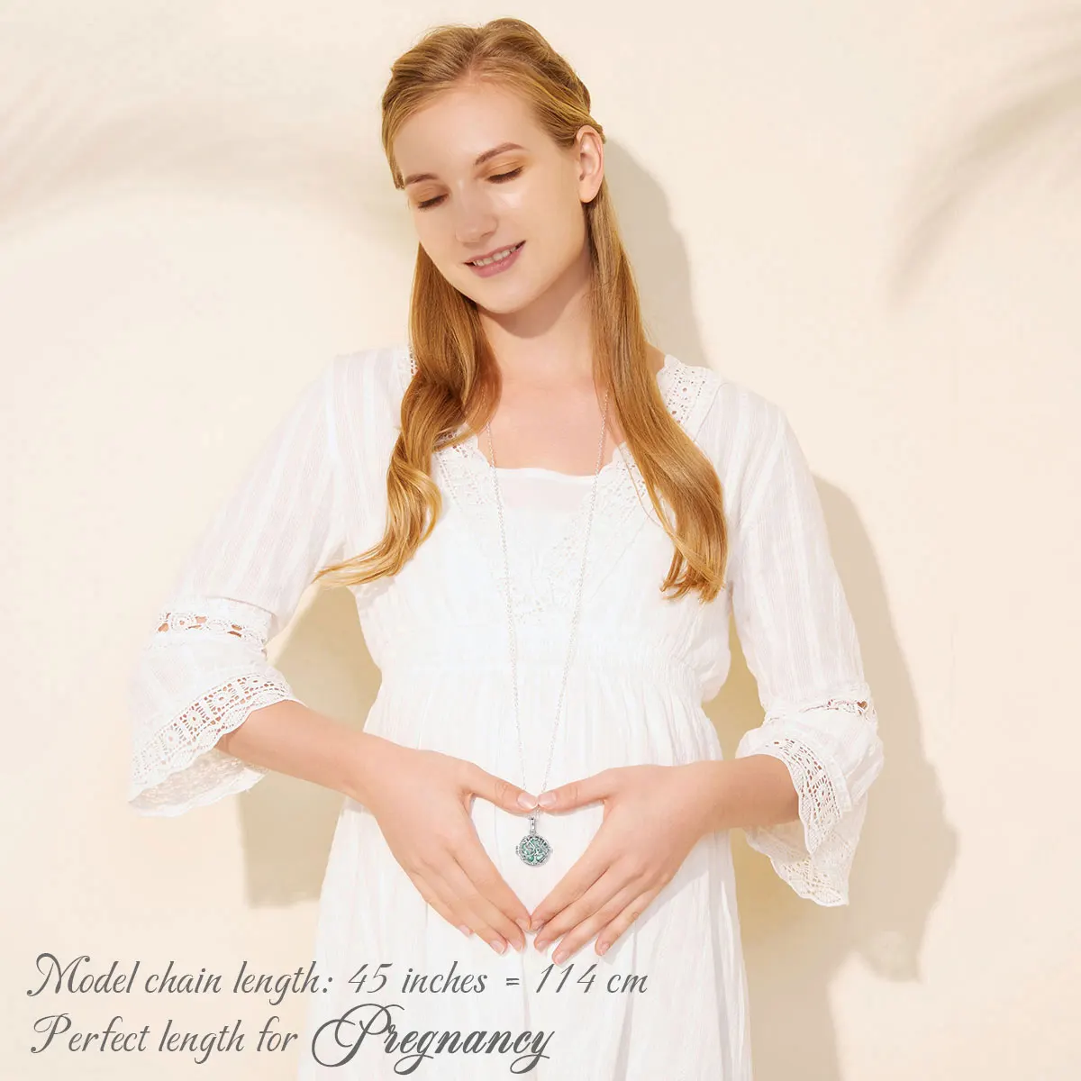 Eudora 18MM Harmony Ball Tree of Life Necklace Pregnancy Chime Bola Angel Caller Exquisite Women DIY Jewelry for Maternity Gift