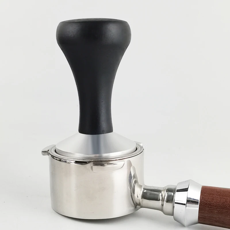 1PC 51/53/58mm Espresso Tamper mit Schwarz Holz Griff, Distributor Kaffee Tampers Für 51/54/58mm Siebträger Kaffee Werkzeuge – Detail 8