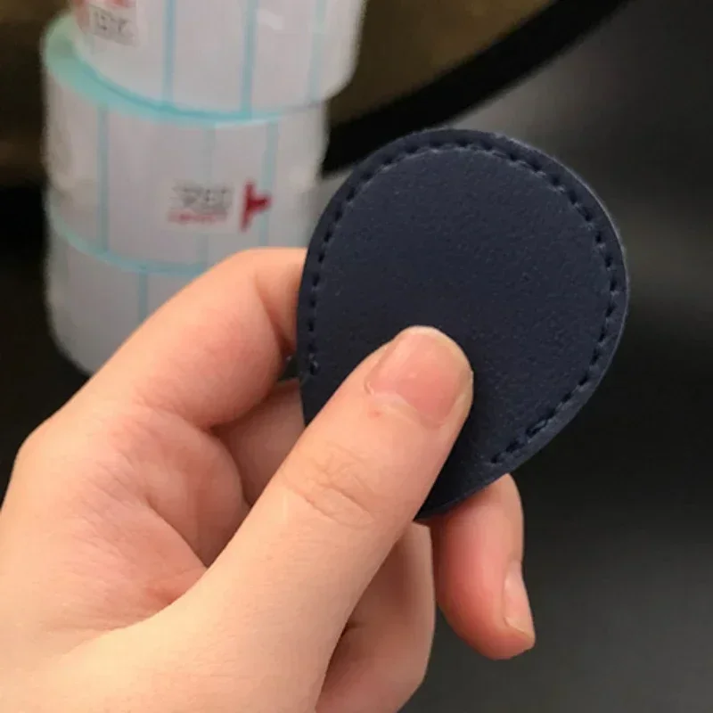 Leather Card Holder Keychain Key Ring Door Lock Access Tags ID Card Case Keychain Access Card Bag Key Tag Ring 4