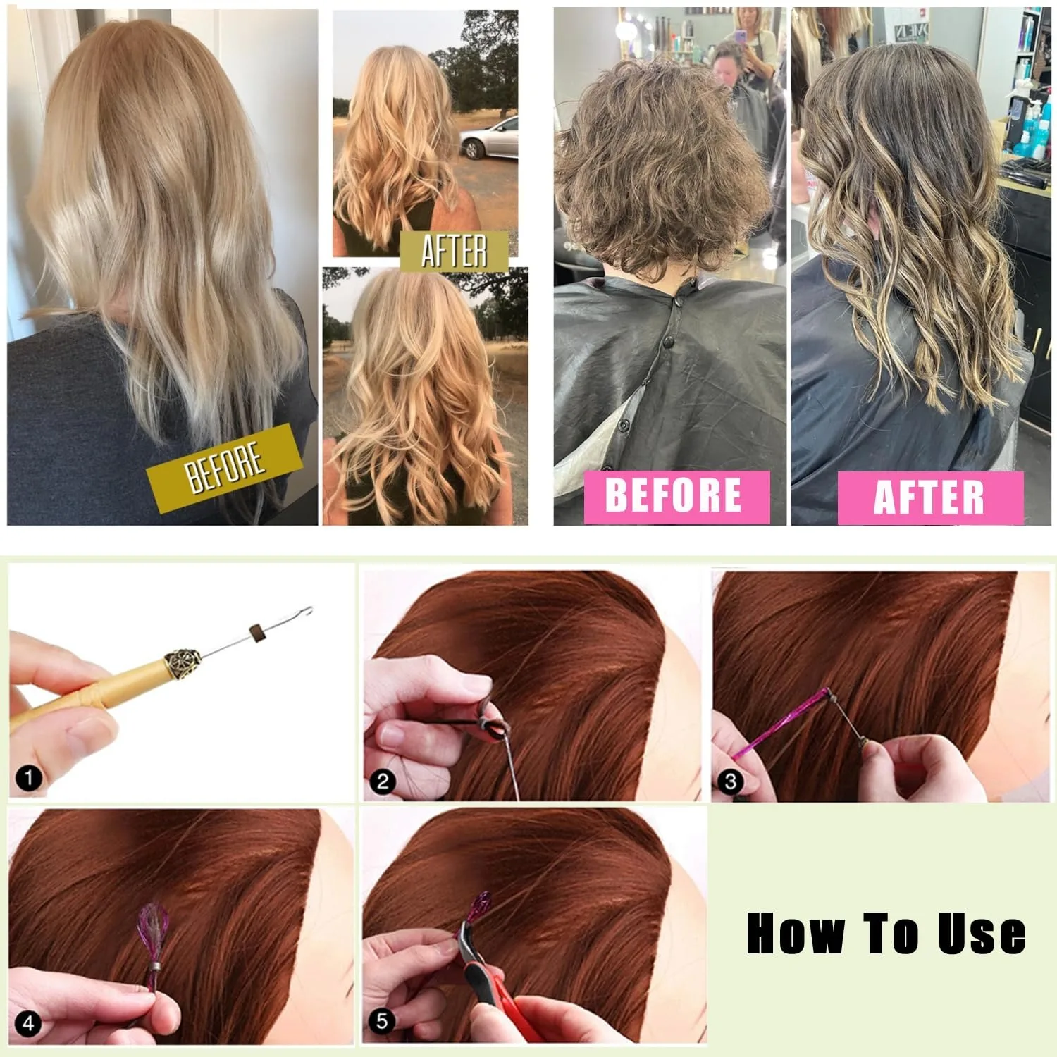 100PCS/500PCS 헤어 익스텐션용 마이크로 링크 링 비즈 5mm 실리콘 라이닝 비즈 마이크로링크 헤어 익스텐션 도구