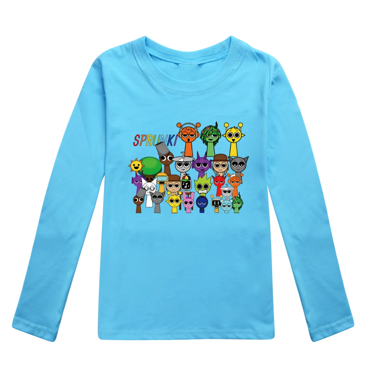 Cute Sprunki Cartoon Clothes Autumn Kids Game Incredibox T Shirt Baby Girls Long Sleeve Tops Toddler Boys O-neck Cotton T-shirt 4