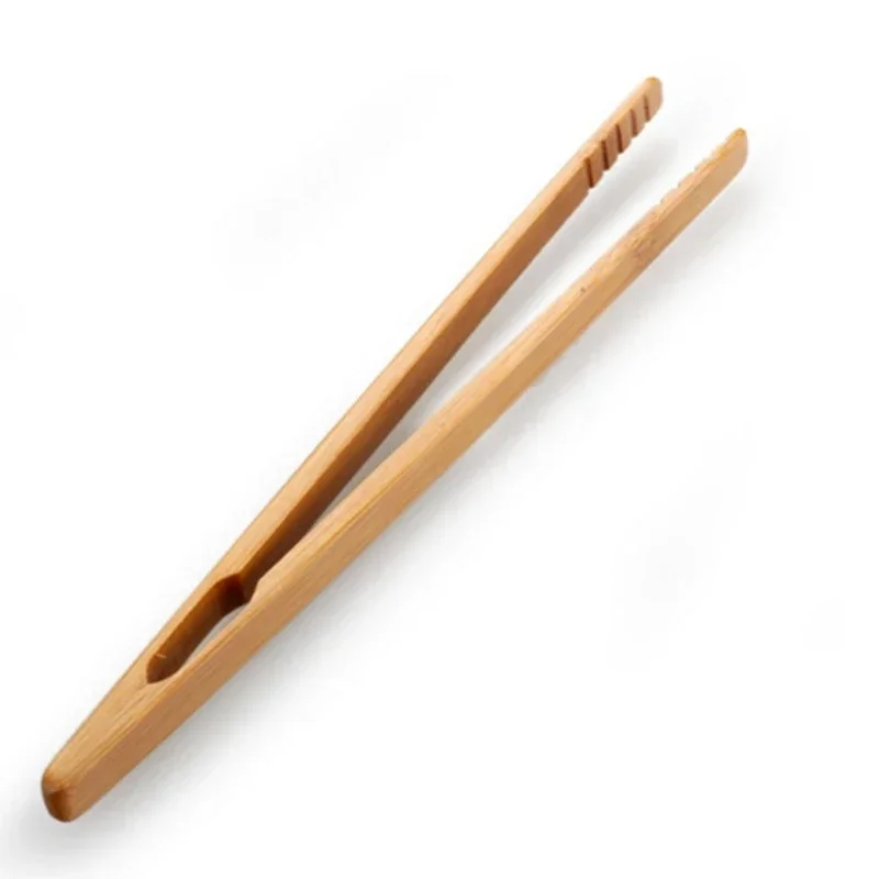 Hot Sale Bamboo Wooden Tea Clips Kitchen Food Tongs Salad Toast Tong Tweezer Ice Sugar Tea Clip Teaware Accessories Christmas