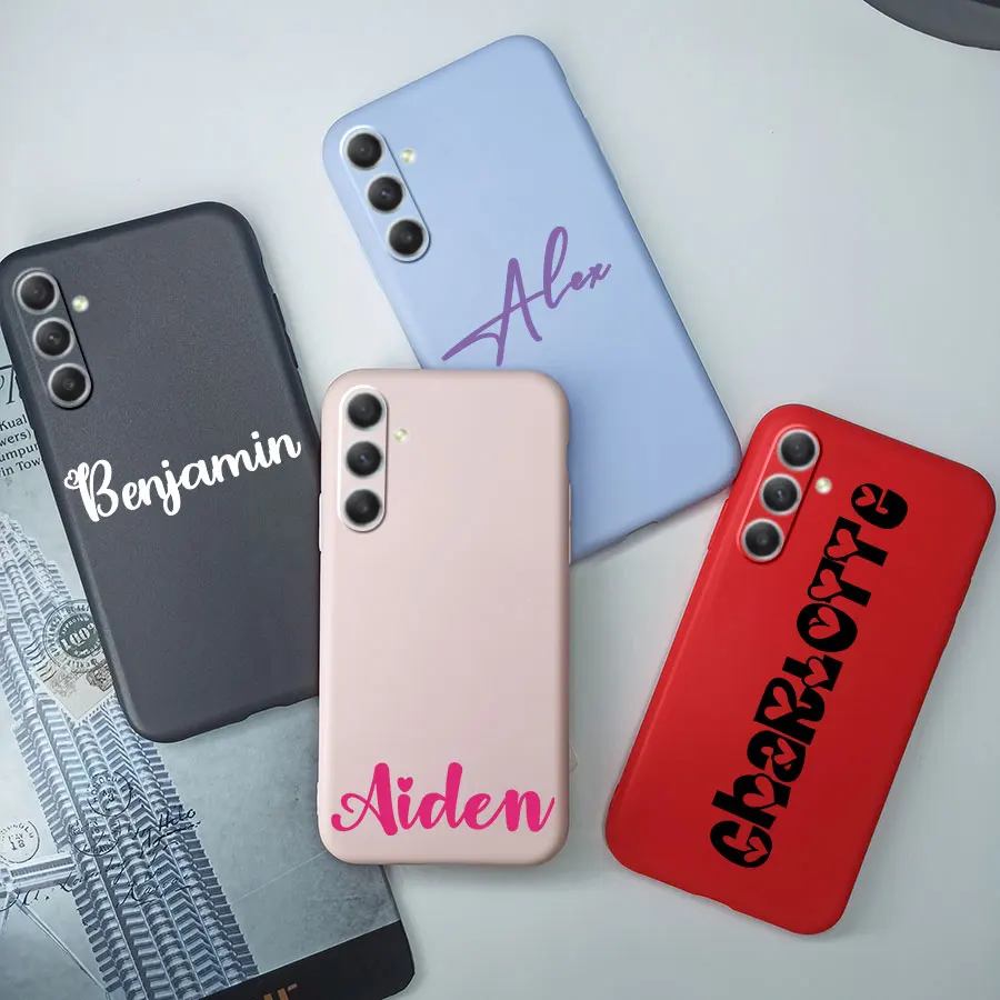 Custodia Con Nome Personalizzato Per Samsung Galaxy A34 5G Cover Slim Silicone Custom Funda Personalizzata Per Samsung A34 5G A 34 A346B Coque