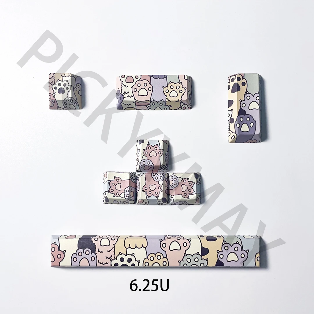 Cute Cat Keys Spacebar Pbt Keycaps 5-side Fit Cherry mx Switches no Teclado Mecânico Novidade Cherry Profile Pcs - Imagem 3