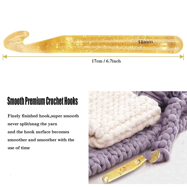 1Pc 12-25mm Large Size Plastic Handle ABS Transparent Craft Crochet Hooks  Knitting Needles Weaving DIY Craft Loom Tools Dropship - AliExpress